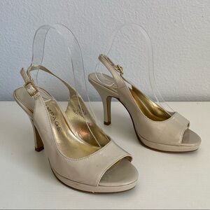 Rampage Slingback Heels Cream Womens Size 7 M